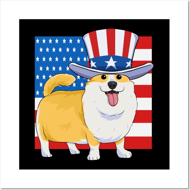 Pembroke Welsh Corgi 4th Of July Wall Art by Noseking